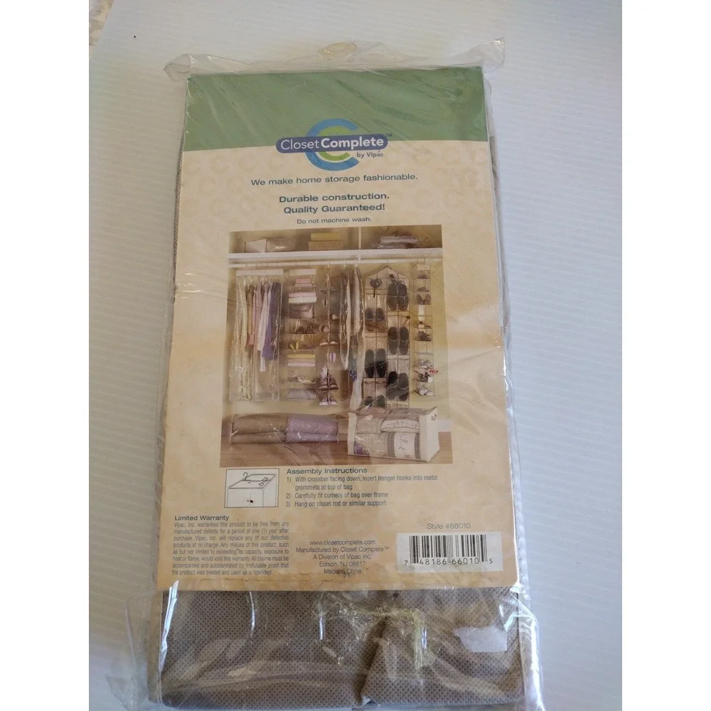 Closet Complete‎ 10 Shelf Hanging Shoe Organizer Convenient Space Saving Clear